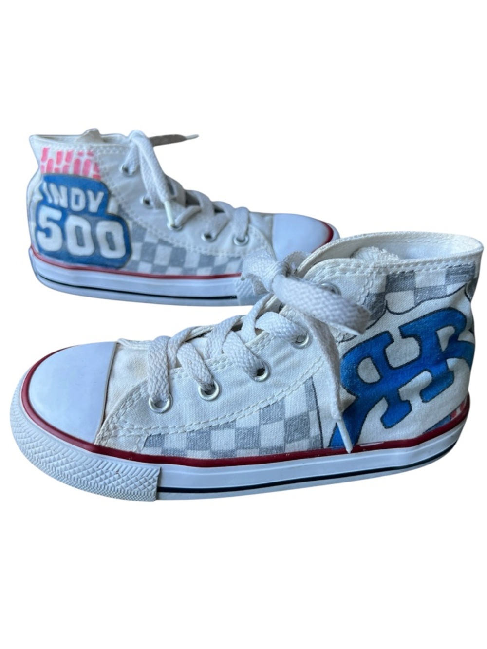 Converse Chuck Taylor All Star hi-top sneaker custom checker Indy 500 #28 Kid 10